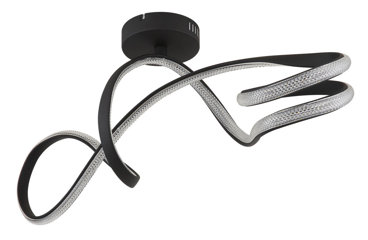 LED-DECKENLEUCHTE    90,8/28/33 cm  - Klar/Schwarz, Design, Kunststoff/Metall (90,8/28/33cm) - Globo