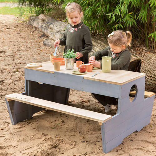 KINDER-GARTENTISCH Creator  - Naturfarben/Grau, Basics, Holz (100/90/50cm) - MUDDY BUDDY