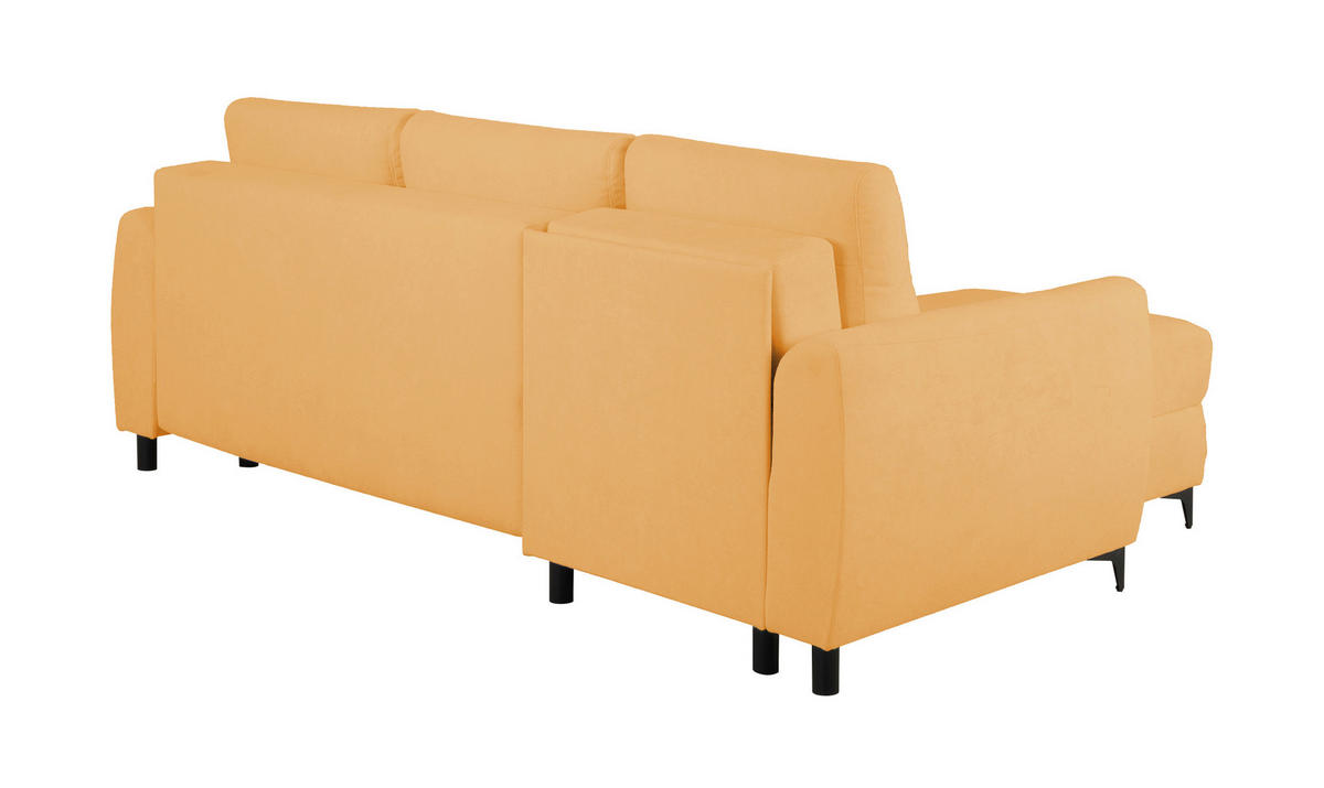 ECKSOFA Moli Gelb Bouclé  - Gelb/Schwarz, Design, Textil/Metall (236/148cm) - MID.YOU