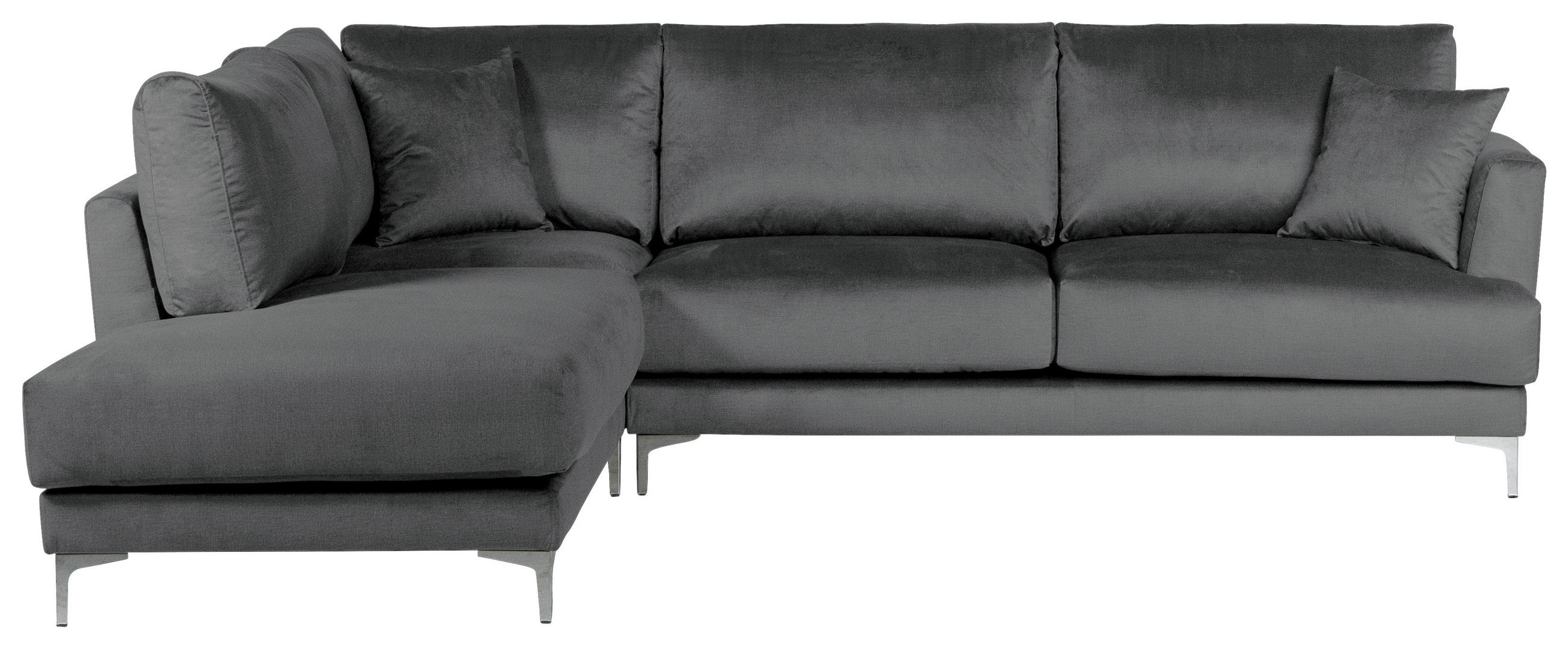SOFFA i antracit  - stålfärgad/antracit, Klassisk, metall/trä (300/81/107/256cm) - Novel