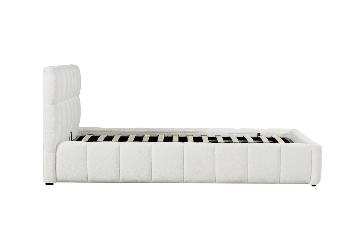 POLSTERBETT 180/200 cm,  in Creme, Lattenrost, Bettkasten,  - Creme/Schwarz, MODERN, Holz/Kunststoff (180/200cm) - Livetastic