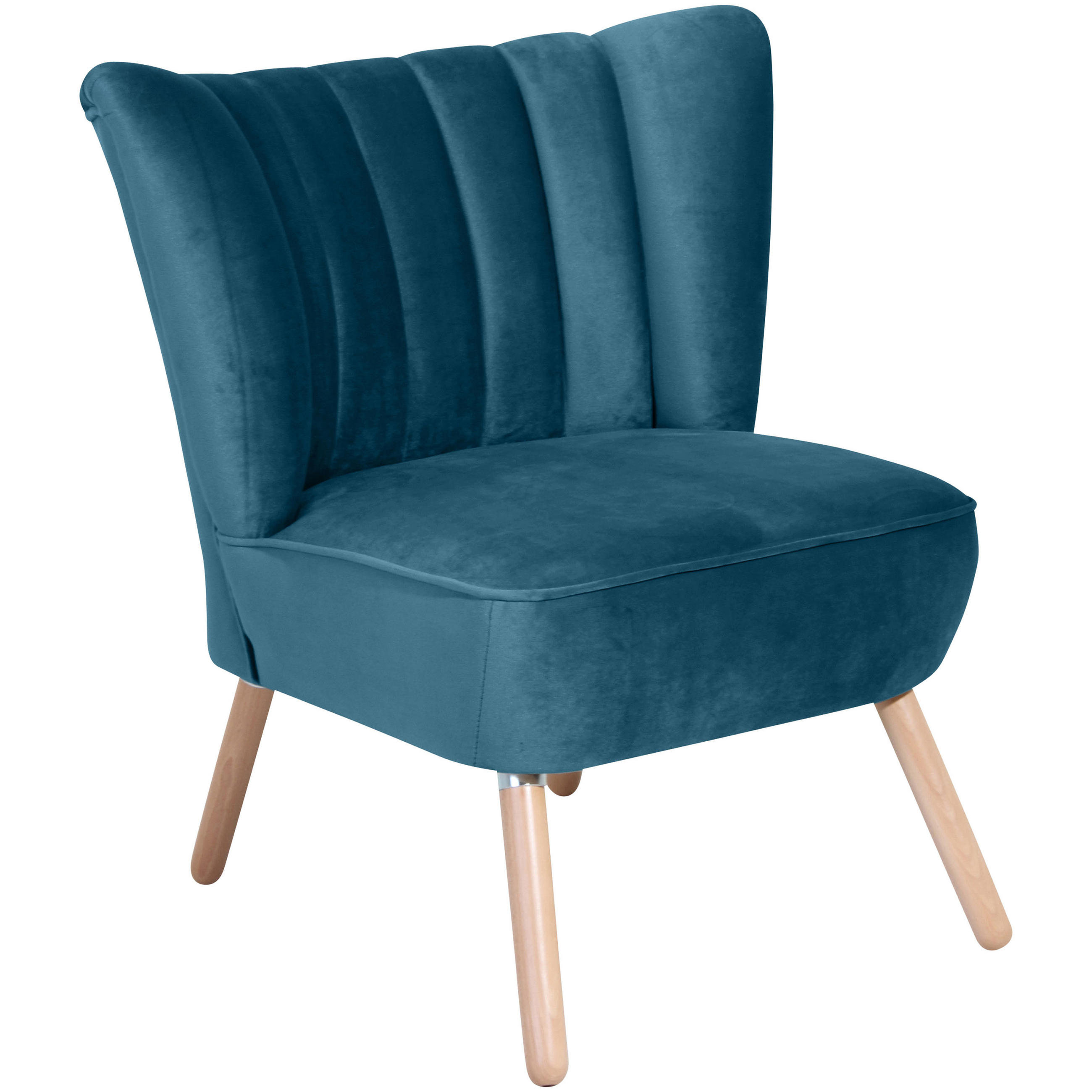 SESSEL in Samt, Velours Petrol  - Buchefarben/Petrol, Design, Holz/Textil (70/80/66cm) - Max Winzer