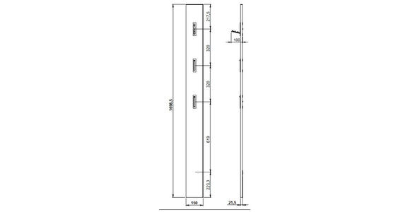 GARDEROBE 4-teilig in 190/200/19 cm - Kaschmir/Eichefarben, Design, Glas/Holzwerkstoff (190/200/19cm) - Voleo