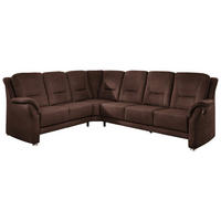 ECKSOFA in Mikrofaser Braun  223/275 cm  - Beige/Alufarben, KONVENTIONELL, Textil/Metall (223/275cm) - Beldomo Comfort