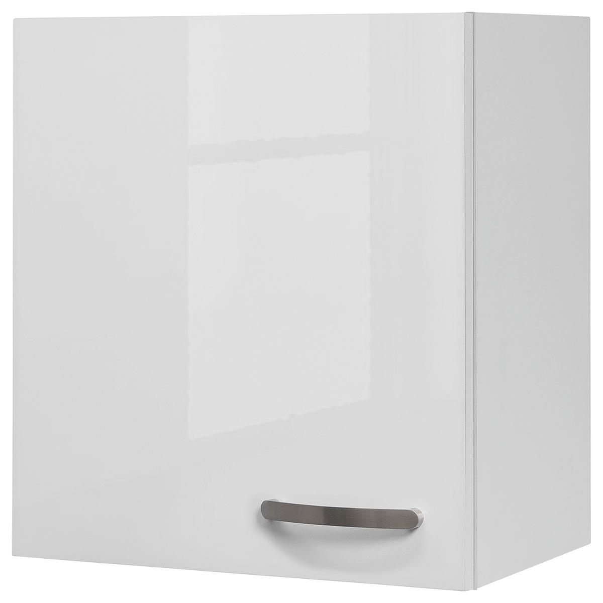 KÜCHENOBERSCHRANK 50/54,8/32 cm  in Weiß, Weiß Hochglanz  - Edelstahlfarben/Weiß Hochglanz, MODERN, Holzwerkstoff/Metall (50/54,8/32cm) - FlexWell