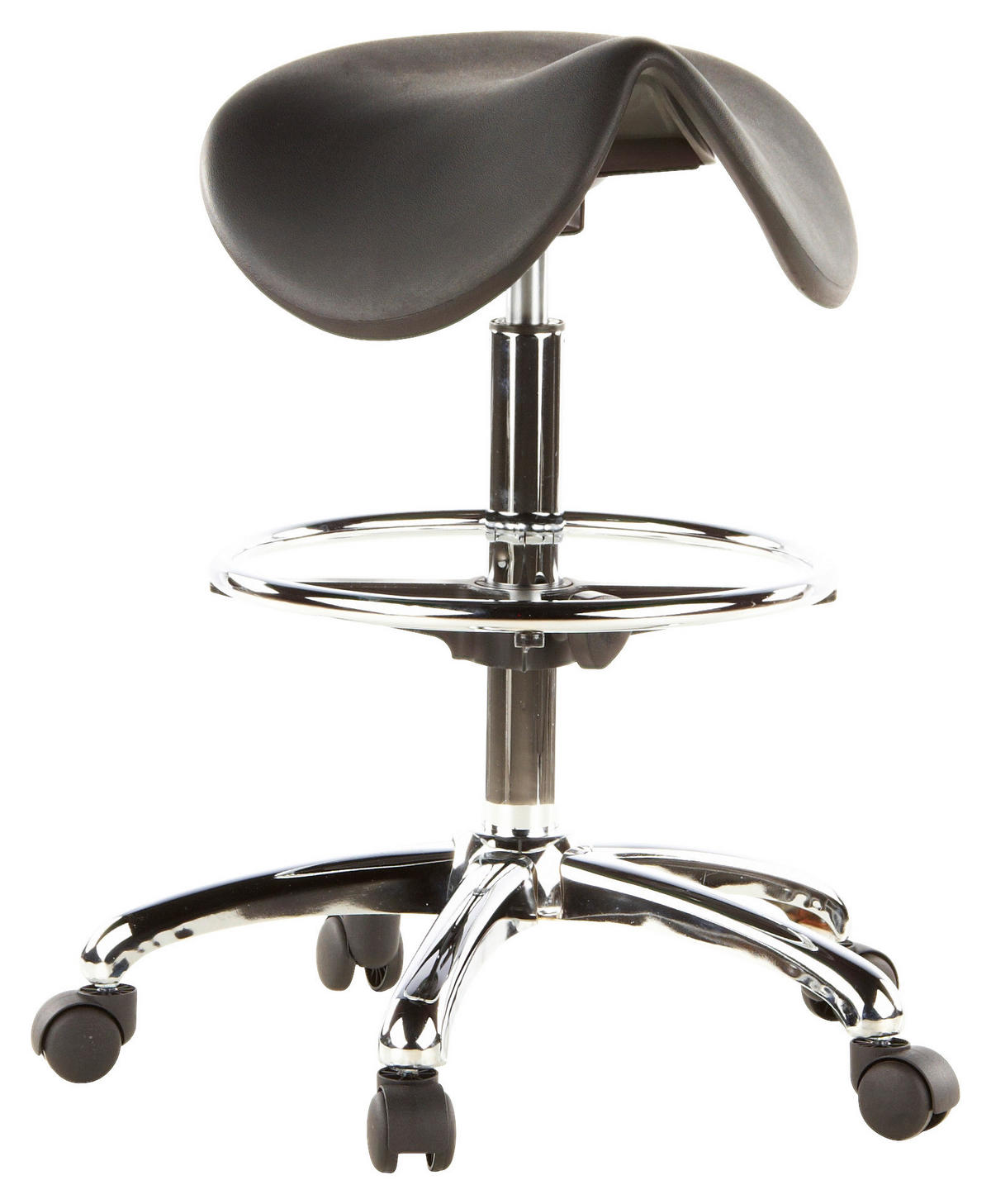BÜROHOCKER 62/60/62 cm  - Chromfarben/Schwarz, MODERN, Kunststoff/Metall (62/60/62cm) - MID.YOU