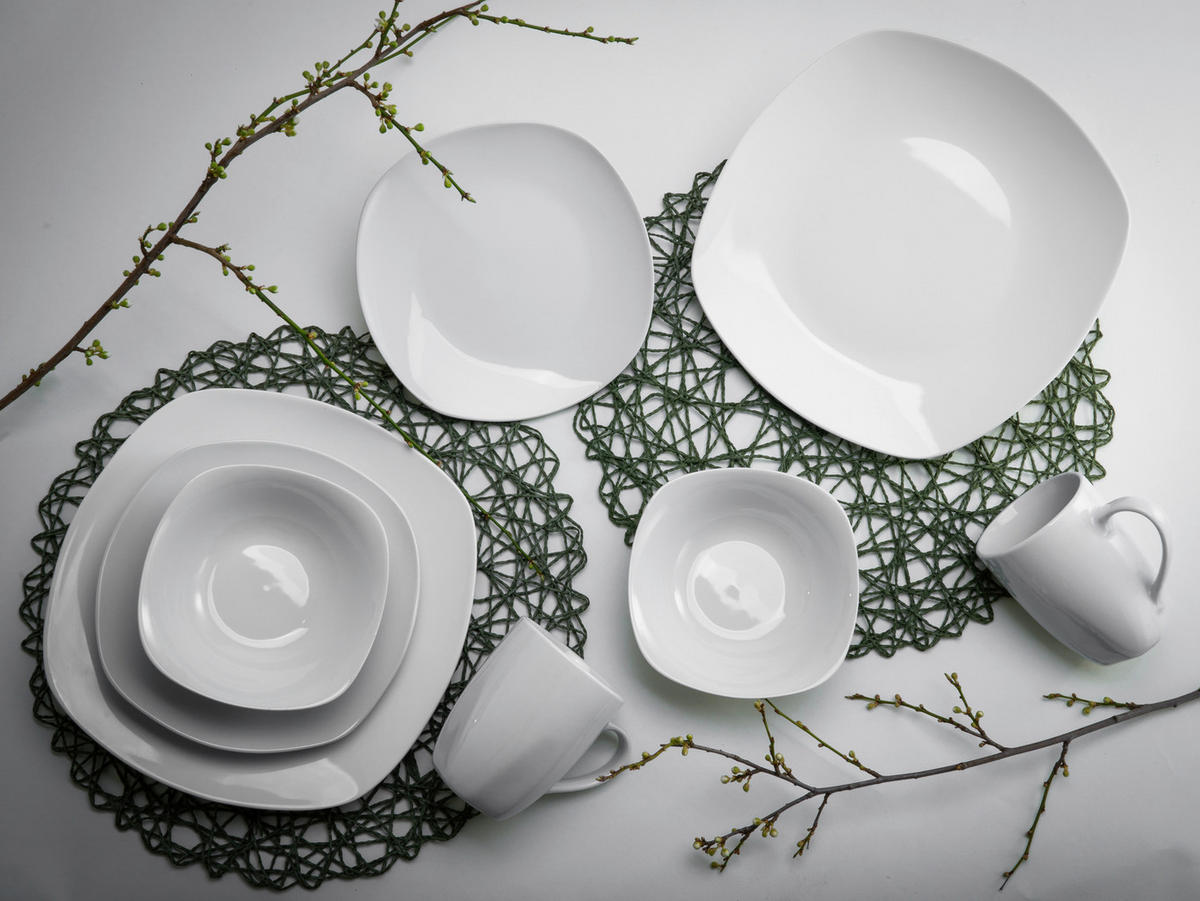 KOMBINOVANÝ SERVIS, 16-dielne, porcelán - biela, Basics, keramika - Creatable