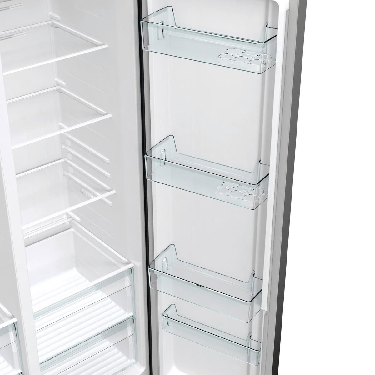 SIDE-BY-SIDE 91,5/178,6/67 cm NRR9185EABXL ADVANCED  - Schwarz, MODERN, Glas/Kunststoff (91,5/178,6/67cm) - Gorenje