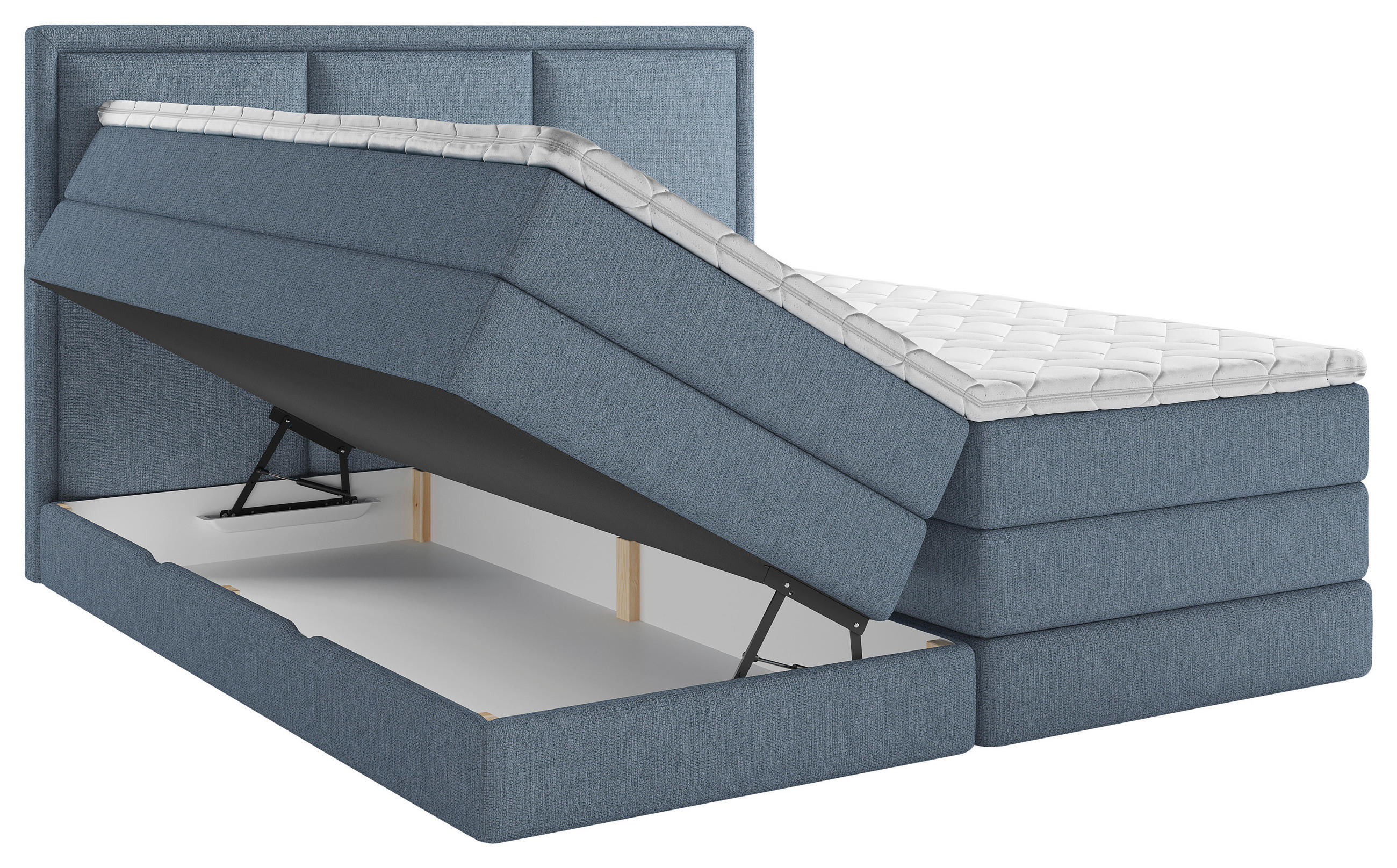 BOXSPRINGBETT 140/200 cm  in Dunkelblau  - Dunkelblau, Design, Holzwerkstoff/Kunststoff (140/200cm) - MID.YOU