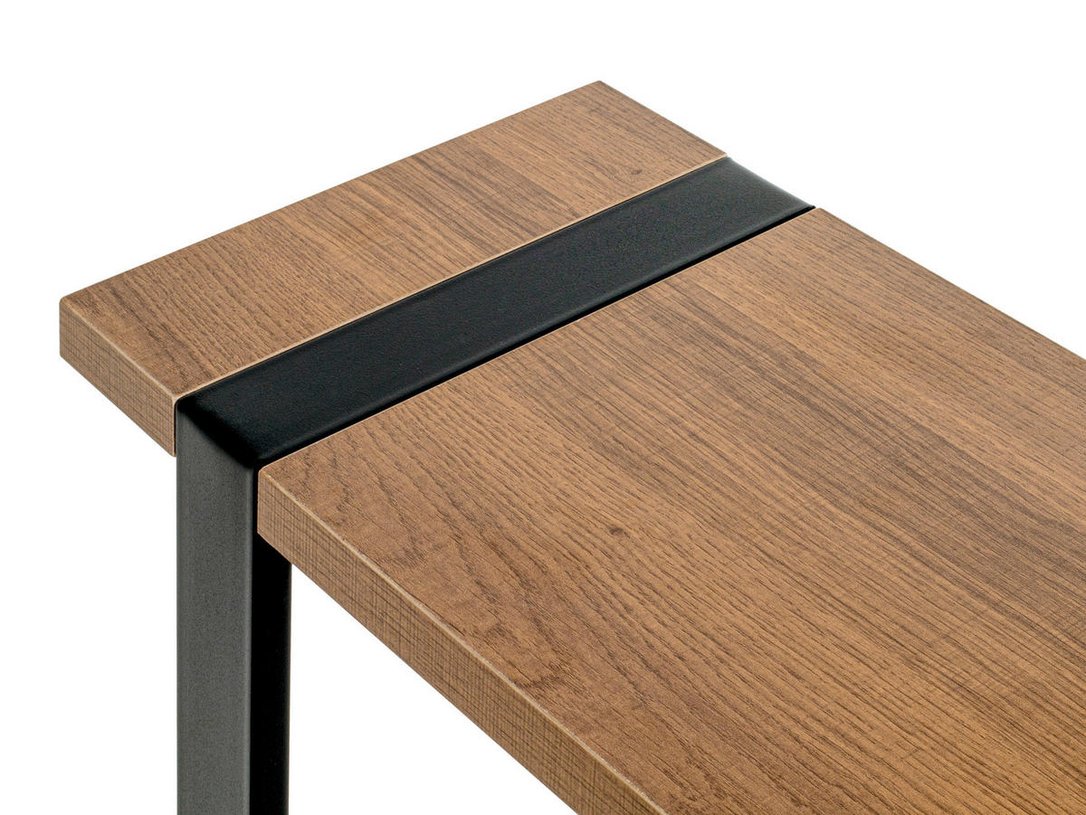 BEISTELLTISCH in Metall, Holzwerkstoff 49/24/64 cm  - Eichefarben/Schwarz, Design, Holzwerkstoff/Metall (49/24/64cm)