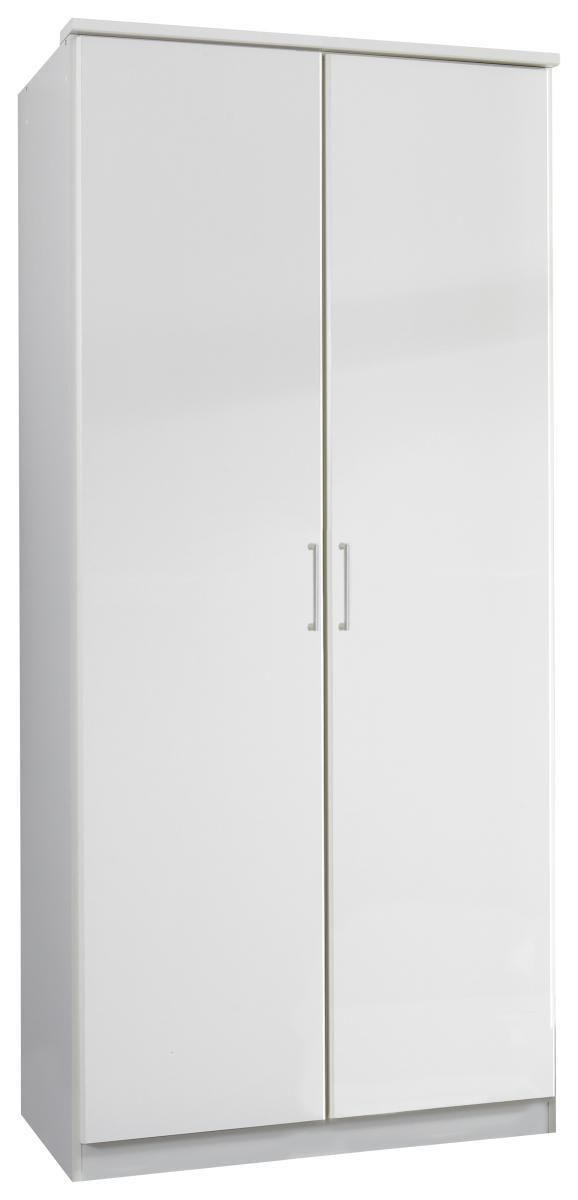SKRIŇA S OTOČNÝMI DVERAMI, biela, 90/199/58 cm - biela/hliníková, Konventionell, kompozitné drevo/plast (90/199/58cm) - MID.YOU