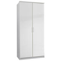 SKRIŇA S OTOČNÝMI DVERAMI, biela, 90/199/58 cm - biela/hliníková, Konventionell, kompozitné drevo/plast (90/199/58cm) - MID.YOU