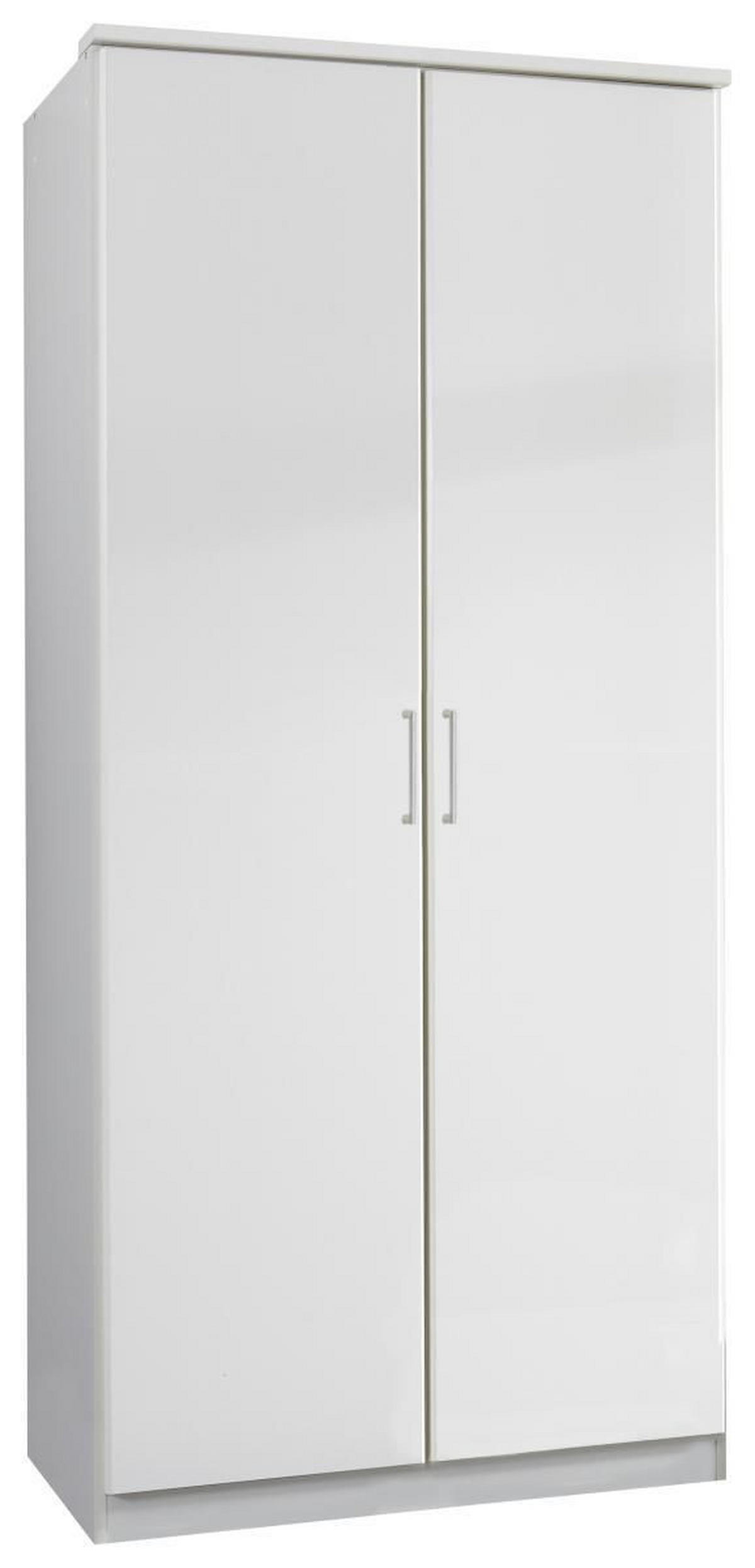 SKRIŇA S OTOČNÝMI DVERAMI, biela, 90/199/58 cm - biela/hliníková, Konventionell, kompozitné drevo/plast (90/199/58cm) - MID.YOU