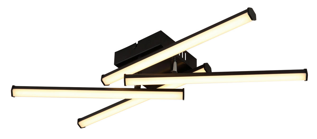 LED-DECKENLEUCHTE 50/50/8,8 cm   - Schwarz/Weiß, Design, Kunststoff (50/50/8,8cm) - Globo