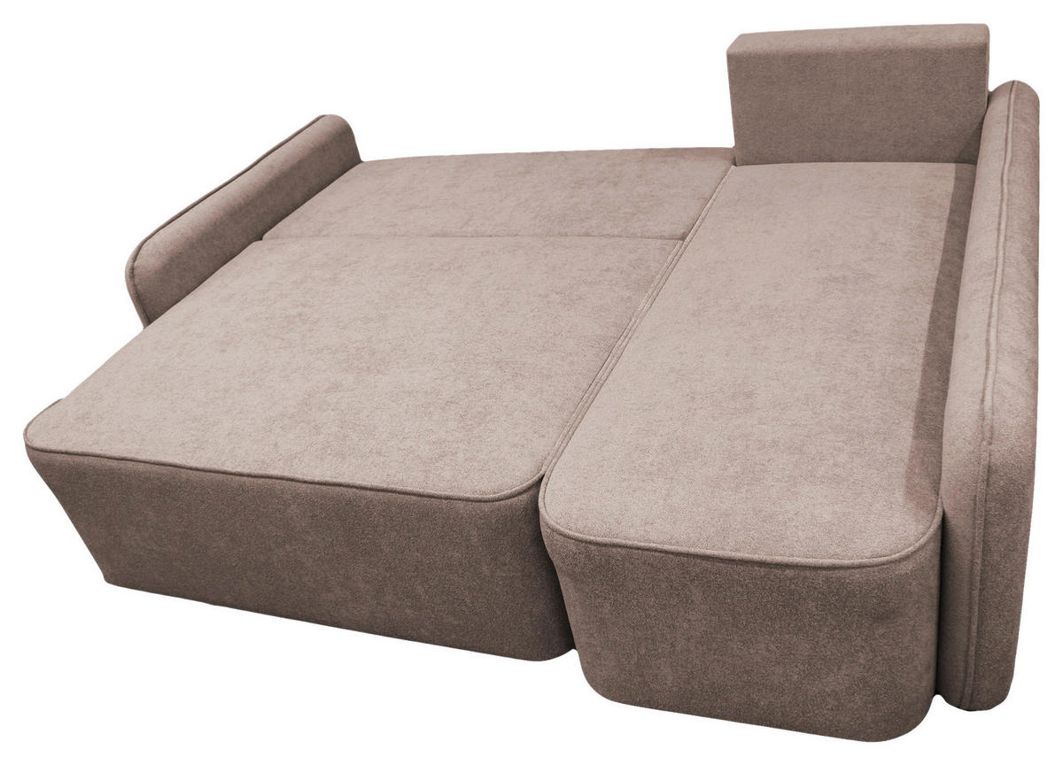 ECKSOFA in Struktur, Bouclé Rosa  - Schwarz/Rosa, Design, Kunststoff/Textil (209/143cm) - MID.YOU