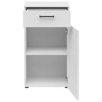 COMODĂ 45/83/40 cm  - alb/antracit, Modern, plastic/material pe bază de lemn (45/83/40cm)