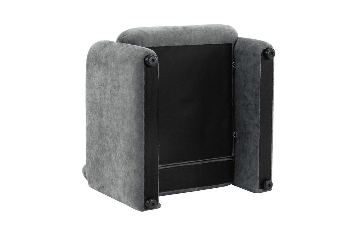SESSEL in Samt Grau  - Schwarz/Grau, Design, Kunststoff/Textil (83/83/76cm) - MID.YOU