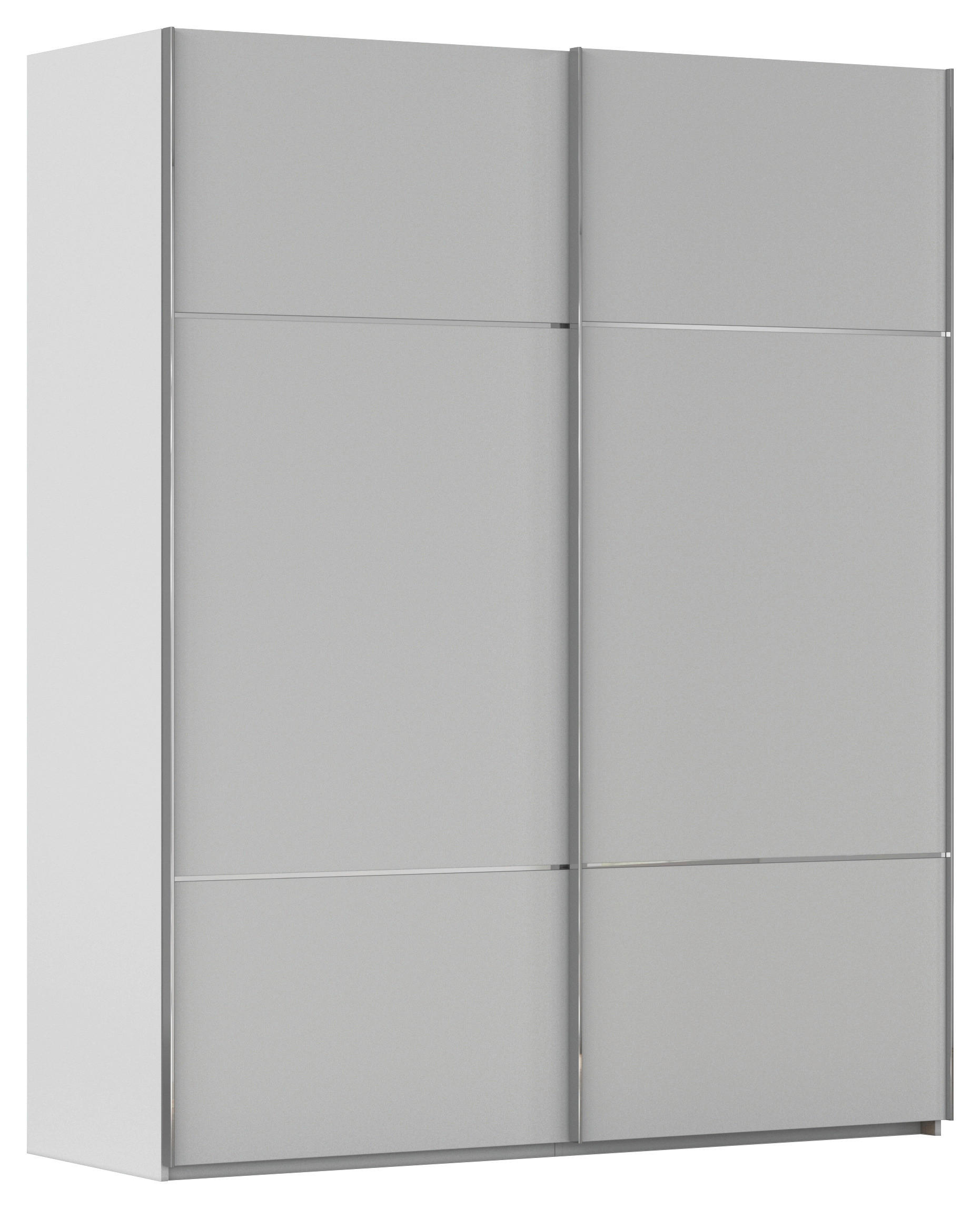 SCHWEBETÜRENSCHRANK in Grau  - Chromfarben/Grau, KONVENTIONELL, Holzwerkstoff/Metall (201/223/68cm) - Novel