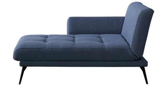 RÉCAMIERE Amira in Dunkelblau  - Schwarz/Dunkelblau, KONVENTIONELL, Textil/Metall (200/85/106cm) - Novel