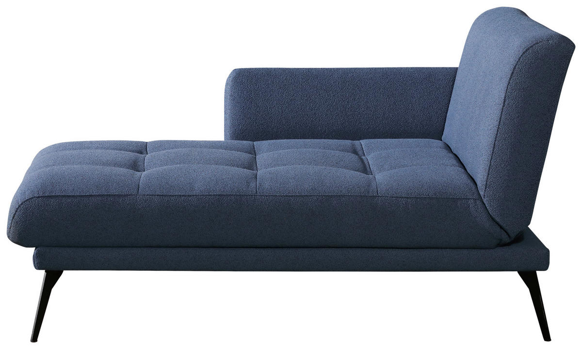 RÉCAMIERE in Dunkelblau  - Schwarz/Dunkelblau, Konventionell, Textil/Metall (200/85/106cm) - Novel