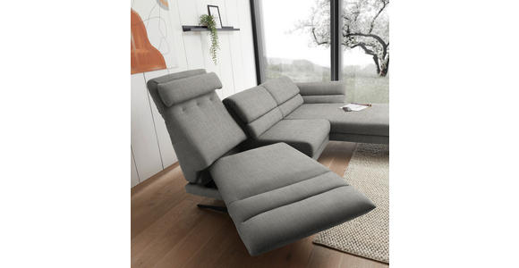 ECKSOFA  in Flachgewebe Hellgrau  279-327/176-217 cm  - Hellgrau/Schwarz, Design, Textil/Metall (279-327/176-217cm) - Dieter Knoll