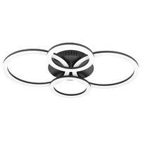 LED-DECKENLEUCHTE Parrapos-Z 61,5/45/8 cm   - Schwarz/Weiß, Design, Kunststoff/Metall (61,5/45/8cm) - Eglo