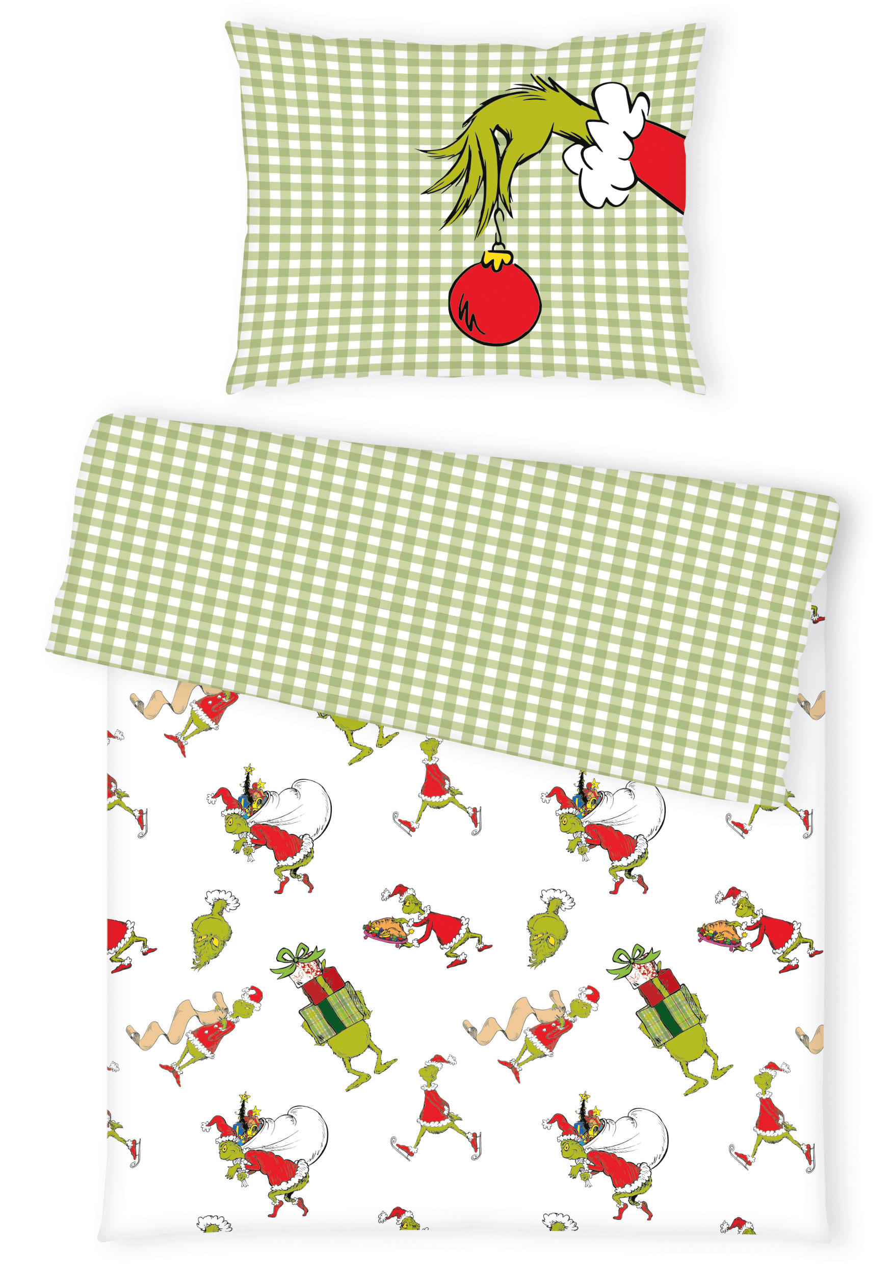 POSTELJNINA GRINCH 140/200 cm saten večbarvno  - večbarvno, Konvencionalno, tekstil (140/200cm) - The Grinch