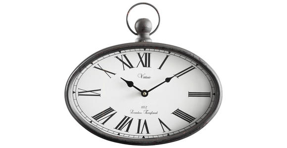 WANDUHR Schwarz, Beige, Rostfarben 29/27/5 cm  - Rostfarben/Beige, Basics, Glas/Holz (29/27/5cm) - Ambia Home