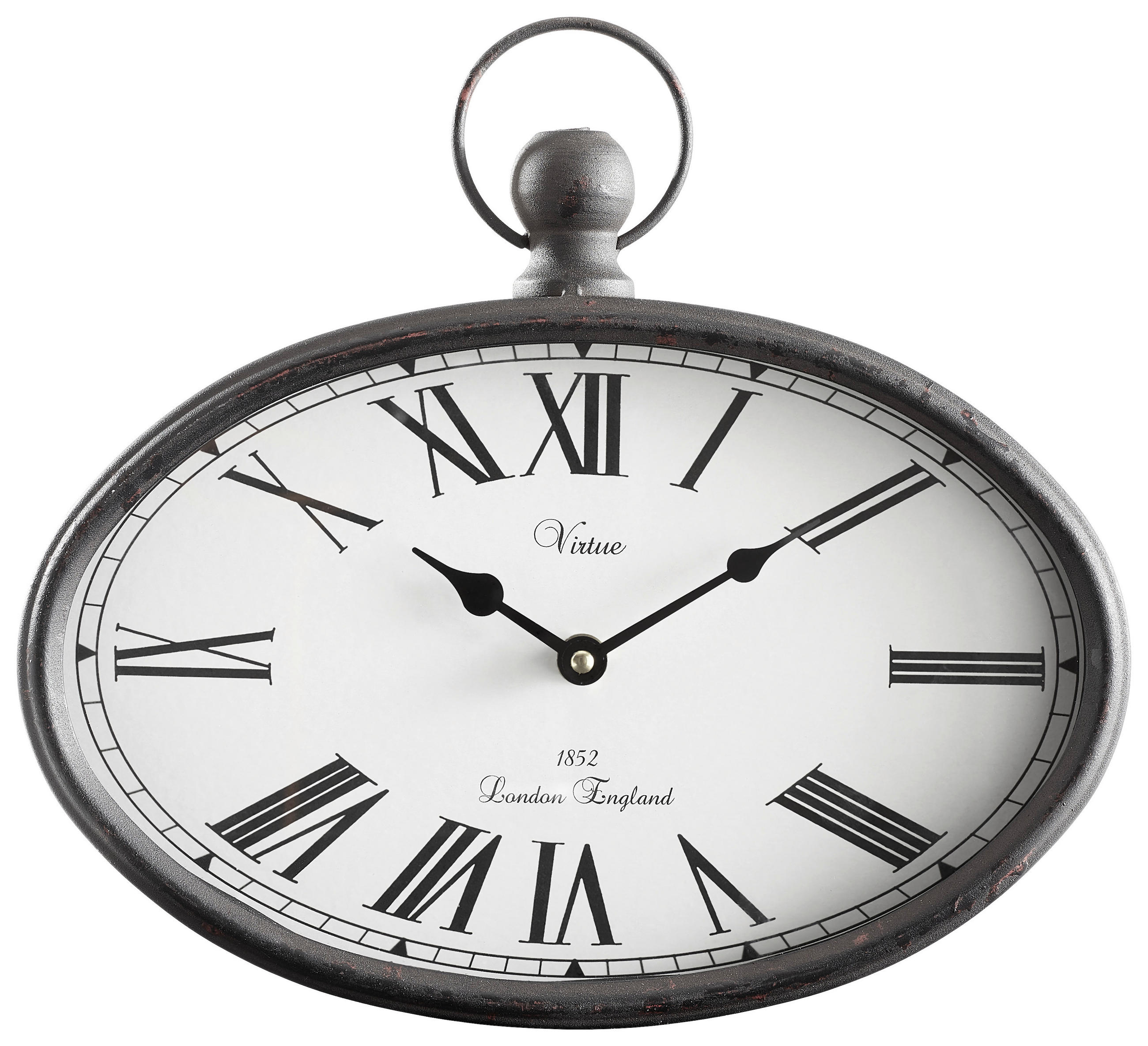 Ambia Home Wanduhr Schwarz, Beige, Rost 29x27x5 cm