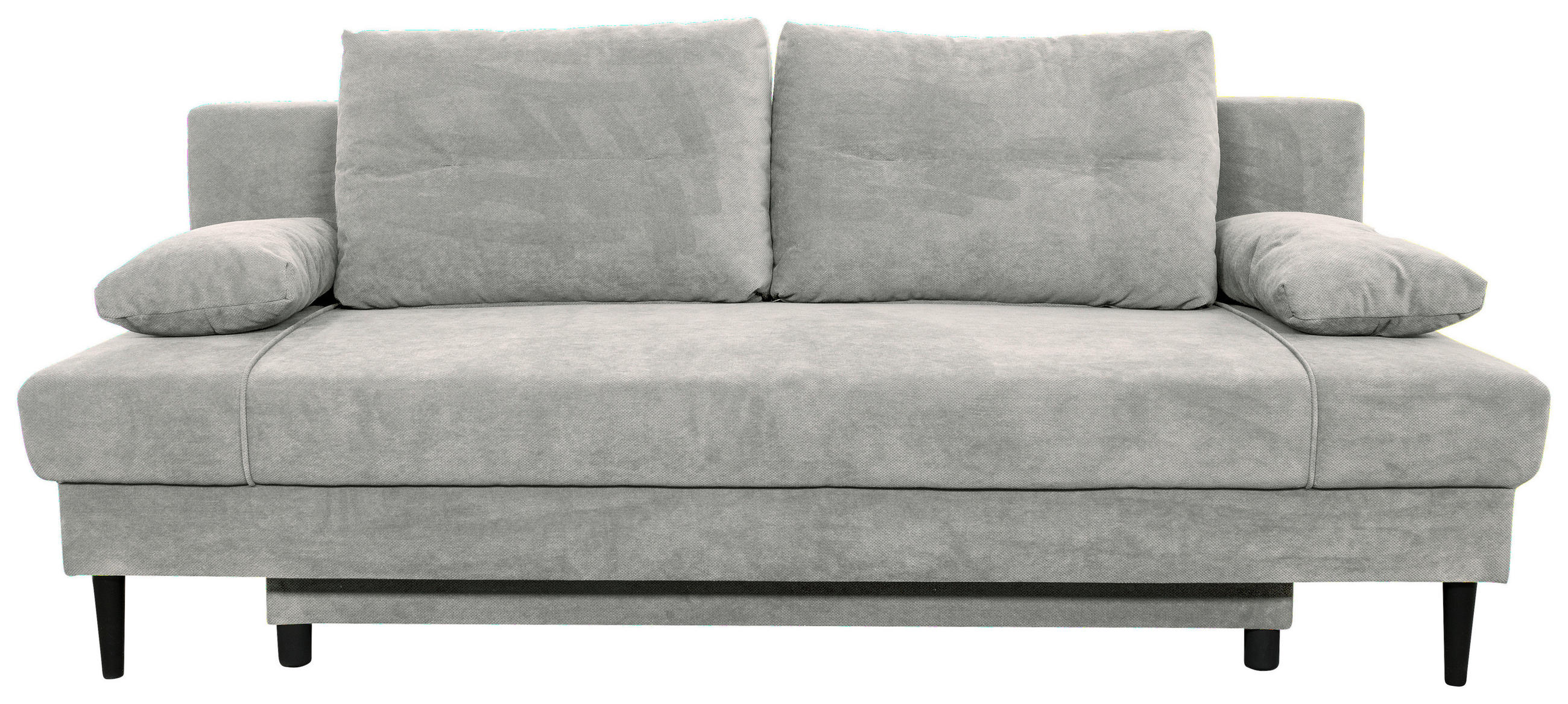 SCHLAFSOFA Webstoff Hellgrau  - Hellgrau/Schwarz, KONVENTIONELL, Holz/Kunststoff (199/88/88cm) - Carryhome