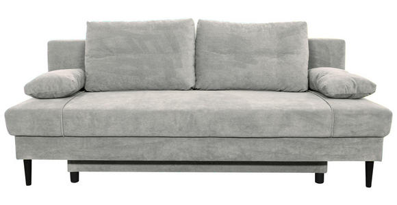 SCHLAFSOFA Webstoff Hellgrau - Hellgrau/Schwarz, KONVENTIONELL, Holz/Kunststoff (199/88/88cm) - Carryhome