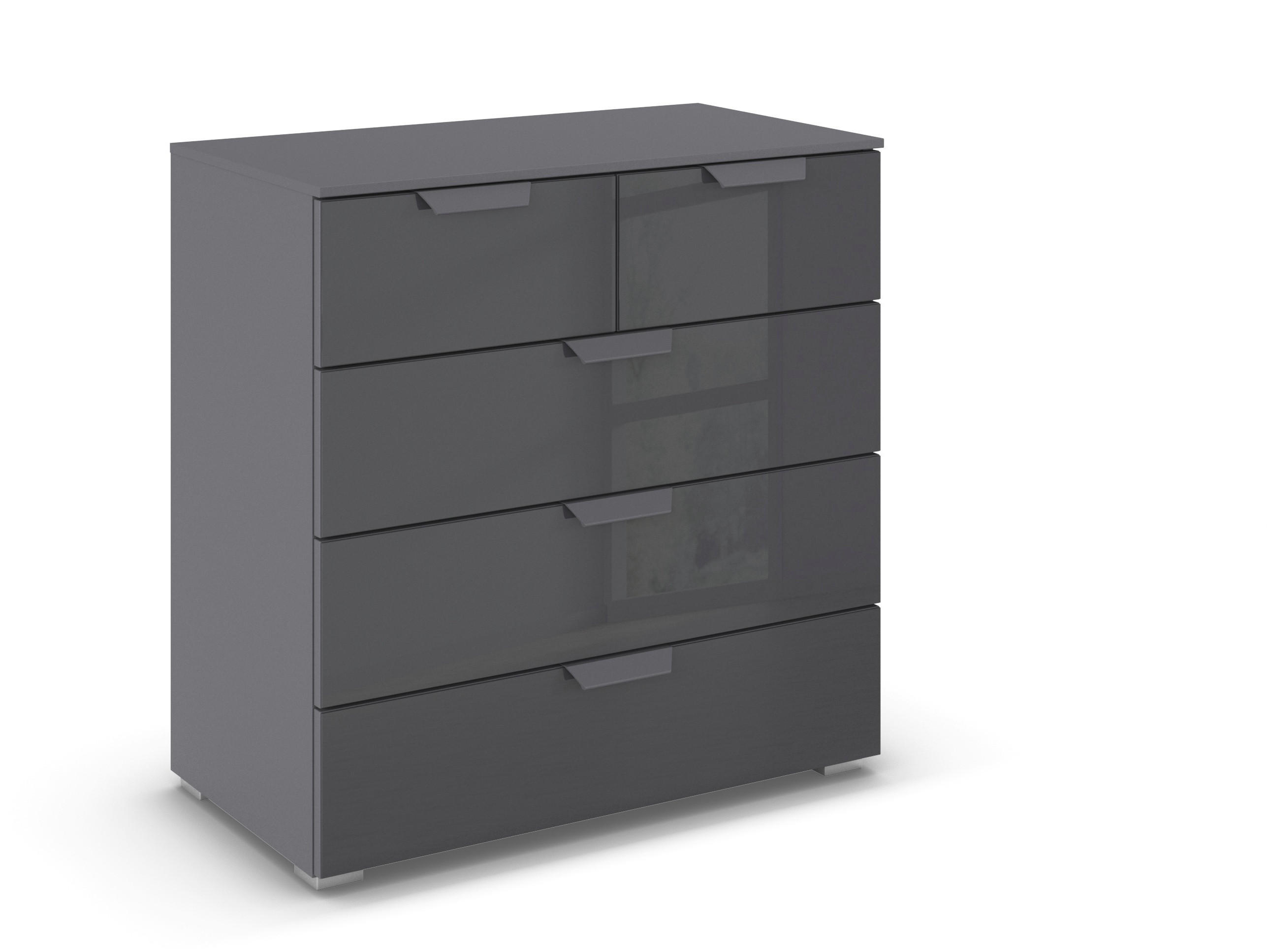 KOMMODE  in 80/81/42 cm  - Dunkelgrau, Design, Glas/Holzwerkstoff (80/81/42cm) - Carryhome
