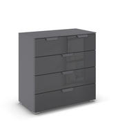 KOMMODE  in 80/81/42 cm  - Dunkelgrau, Design, Glas/Holzwerkstoff (80/81/42cm) - Carryhome