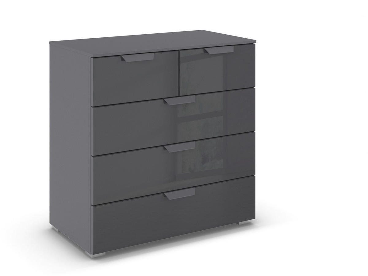 KOMMODE  in 80/81/42 cm  - Dunkelgrau, Design, Glas/Holzwerkstoff (80/81/42cm) - Carryhome