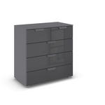 KOMMODE  in 80/81/42 cm  - Dunkelgrau, Design, Glas/Holzwerkstoff (80/81/42cm) - Xora