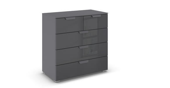 KOMMODE  in 80/81/42 cm  - Dunkelgrau, Design, Glas/Holzwerkstoff (80/81/42cm) - Carryhome