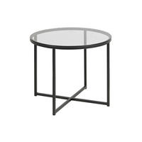 BEISTELLTISCH in Metall, Glas 55/55/45 cm  - Schwarz, Konventionell, Glas/Metall (55/55/45cm) - MID.YOU