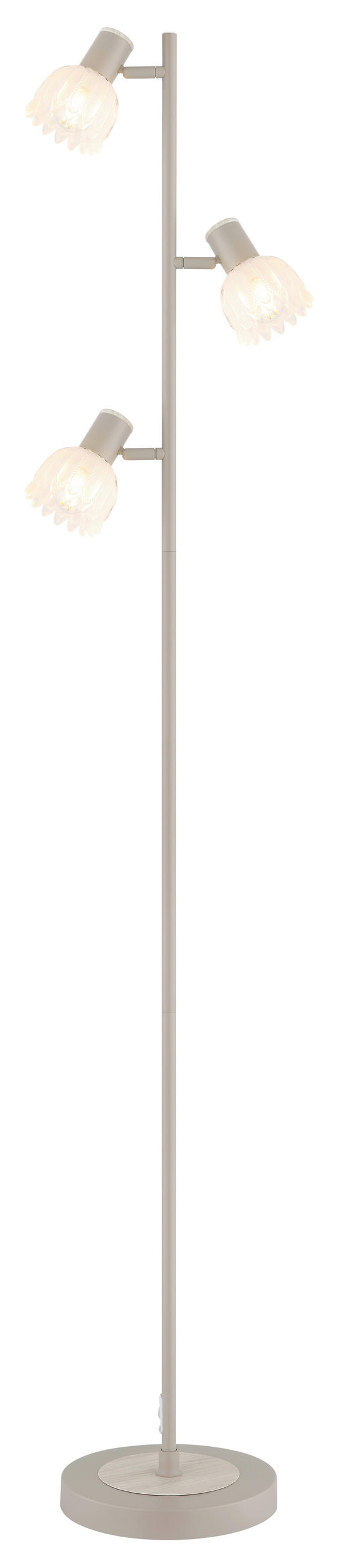 STEHLEUCHTE 28/23/154 cm    - Sandfarben/Schwarz, KONVENTIONELL, Glas/Kunststoff (28/23/154cm) - Globo