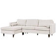 ECKSOFA in Cord Creme  - Eichefarben/Creme, MODERN, Holz/Textil (178/261cm) - Carryhome