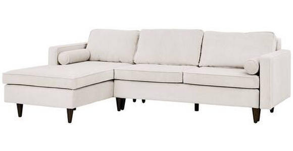 ECKSOFA in Cord Creme  - Eichefarben/Creme, MODERN, Holz/Textil (178/261cm) - Carryhome