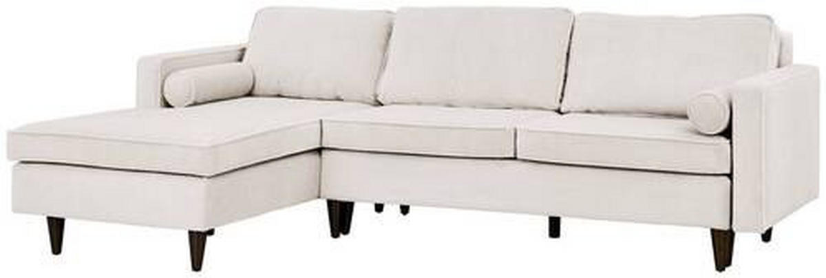 ECKSOFA Creme Cord  - Eichefarben/Creme, MODERN, Holz/Textil (178/261cm) - Livetastic