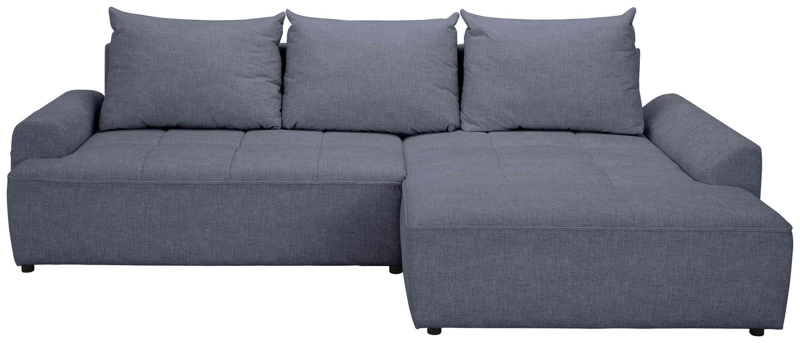 ECKSOFA Blau Mikrofaser  - Blau/Schwarz, KONVENTIONELL, Kunststoff/Textil (295/169cm) - Carryhome