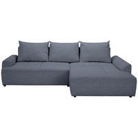 ECKSOFA in Mikrofaser Blau  - Blau/Schwarz, KONVENTIONELL, Kunststoff/Textil (295/169cm) - Carryhome