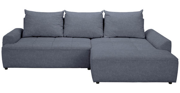 ECKSOFA in Mikrofaser Blau  - Blau/Schwarz, KONVENTIONELL, Kunststoff/Textil (295/169cm) - Carryhome