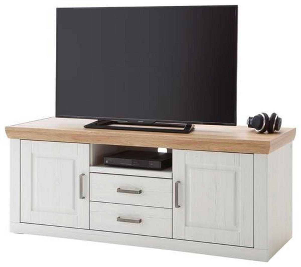 TV-ELEMENT  in 158/63/52 cm  - Eichefarben/Schwarz, Lifestyle, Holzwerkstoff/Metall (158/63/52cm) - Livetastic