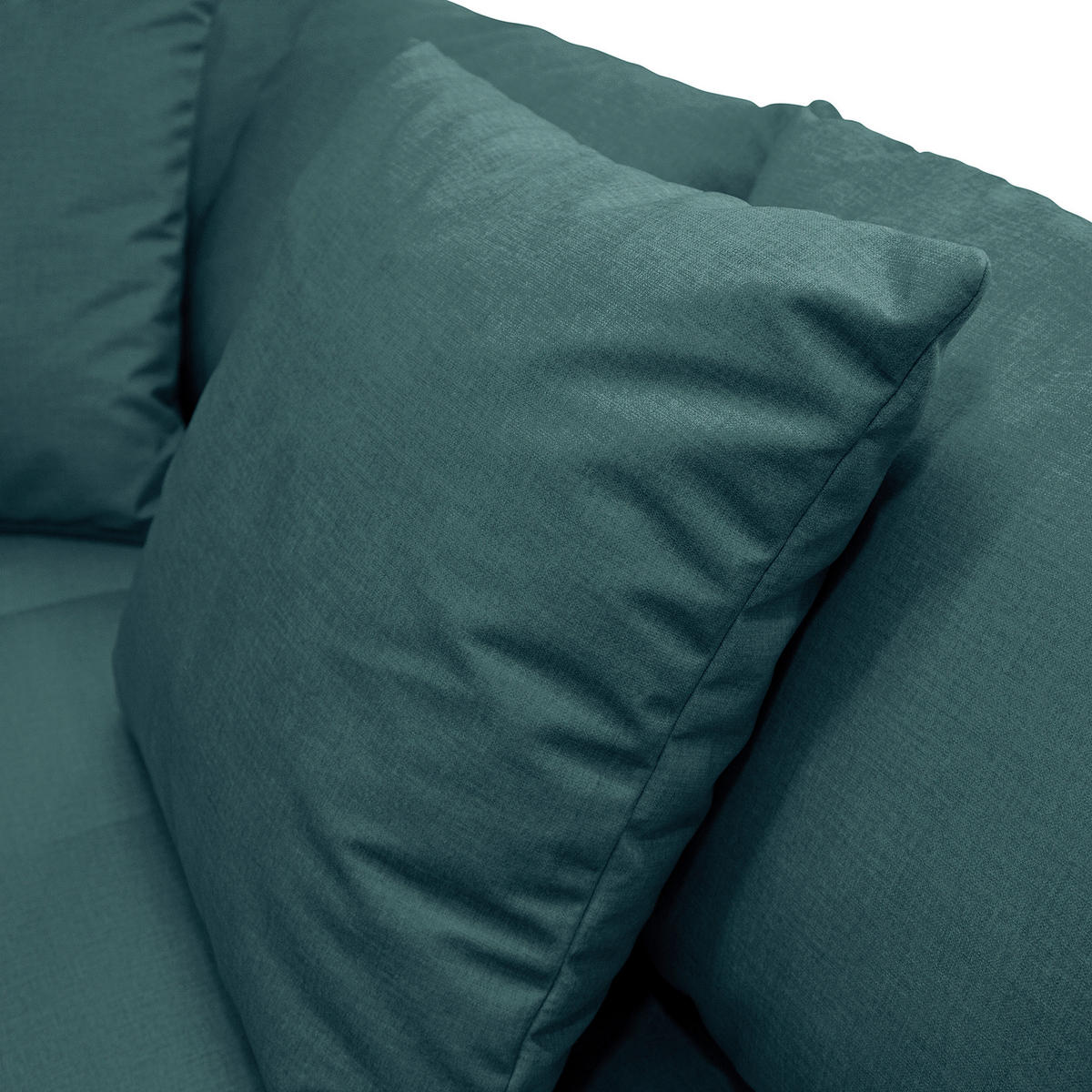 Ecksofa inkl. Hocker, mikrovlakna barve petroleja  - barve petroleja/črna, Design, tekstil/les (247/174cm) - MID.YOU