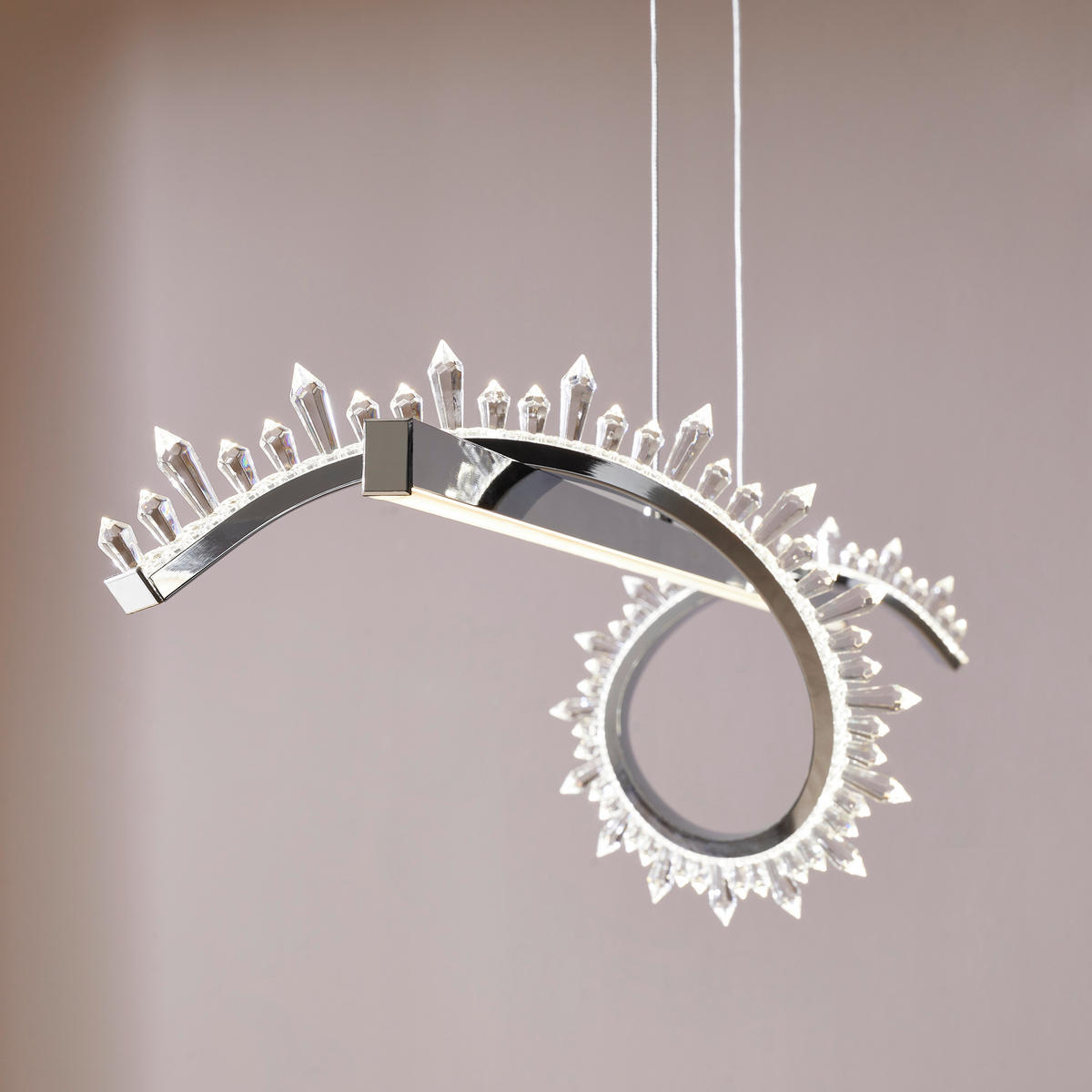 ZÁVĚSNÉ LED SVÍTIDLO, 100/26/150 cm  - barvy chromu, Design, kov (100/26/150cm) - Ambiente
