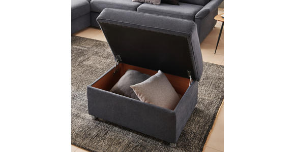 ECKSOFA in Flachgewebe Anthrazit 176/285 cm - Chromfarben/Anthrazit, KONVENTIONELL, Textil/Metall (176/285cm) - Novel