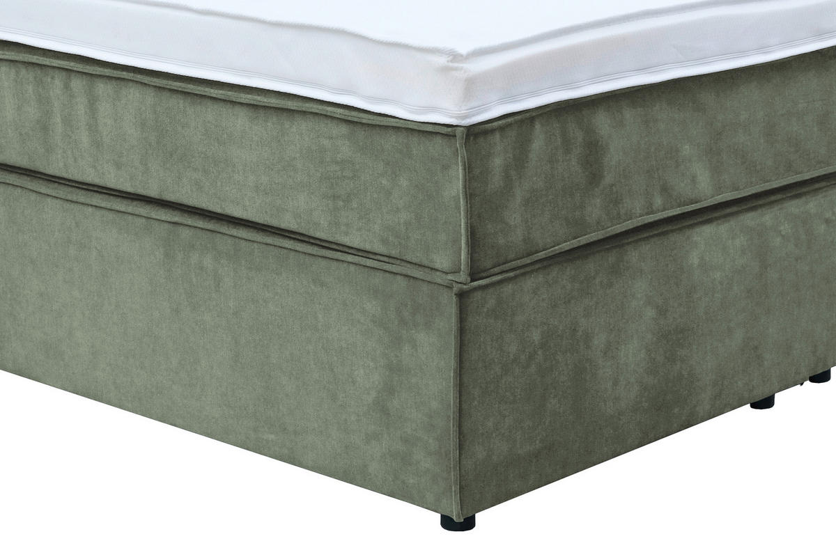 BOXSPRINGBETT 120/200 cm  in Grün  - Schwarz/Grün, Konventionell, Kunststoff/Textil (120/200cm) - Boxxx