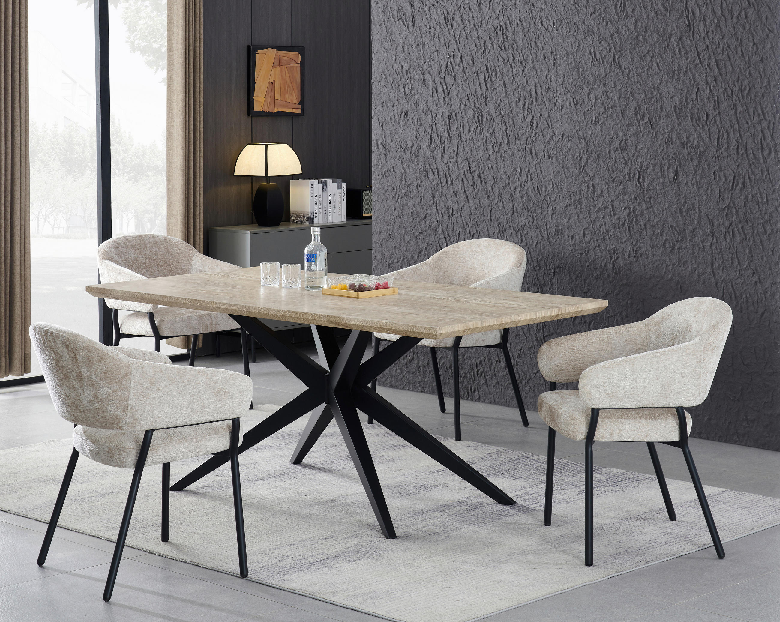 ARMLEHNSTUHL  in Eisen Mikrofaser  - Beige/Schwarz, KONVENTIONELL, Holz/Textil (60/80/62cm) - MID.YOU